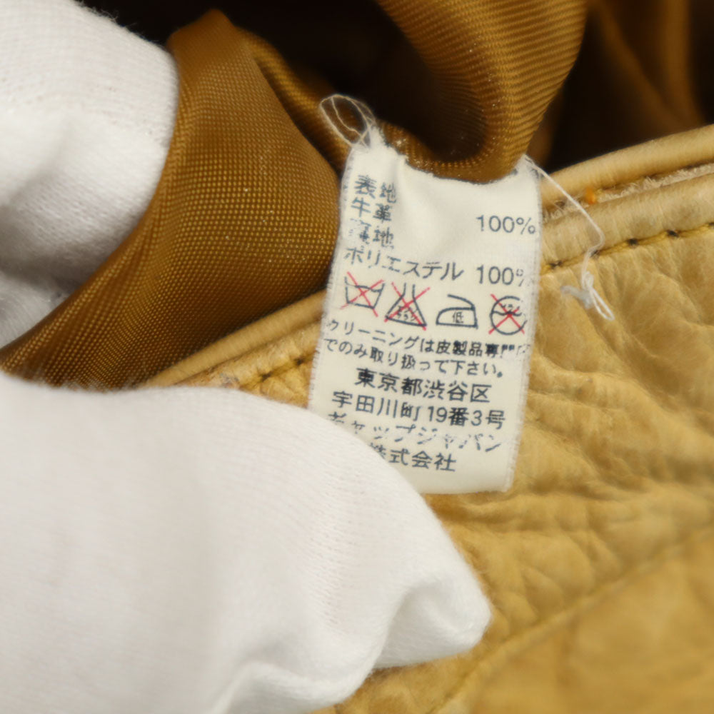 GAP ギャップ オールド 牛革 レザー トラッカー ジャケット XS ベージュ レディース