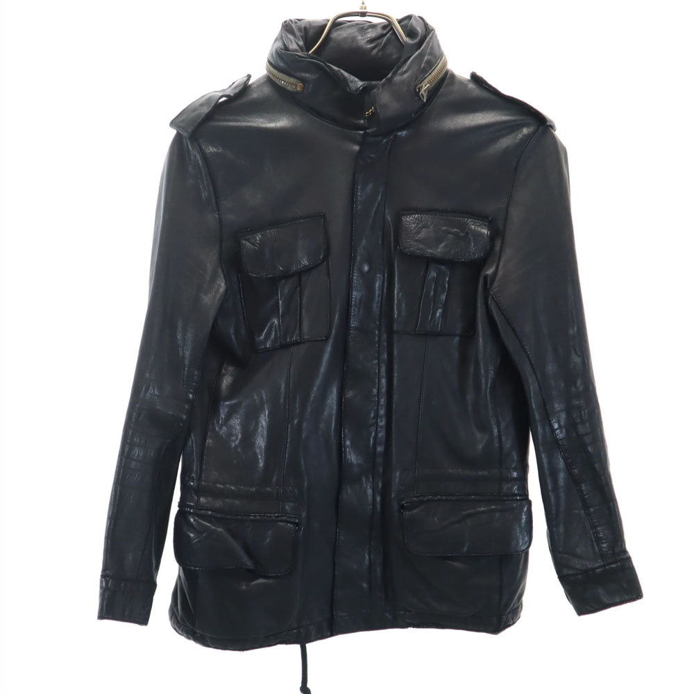 Sisii シシ 日本製 ミリタリー レザージャケット S ブラック系 メンズ