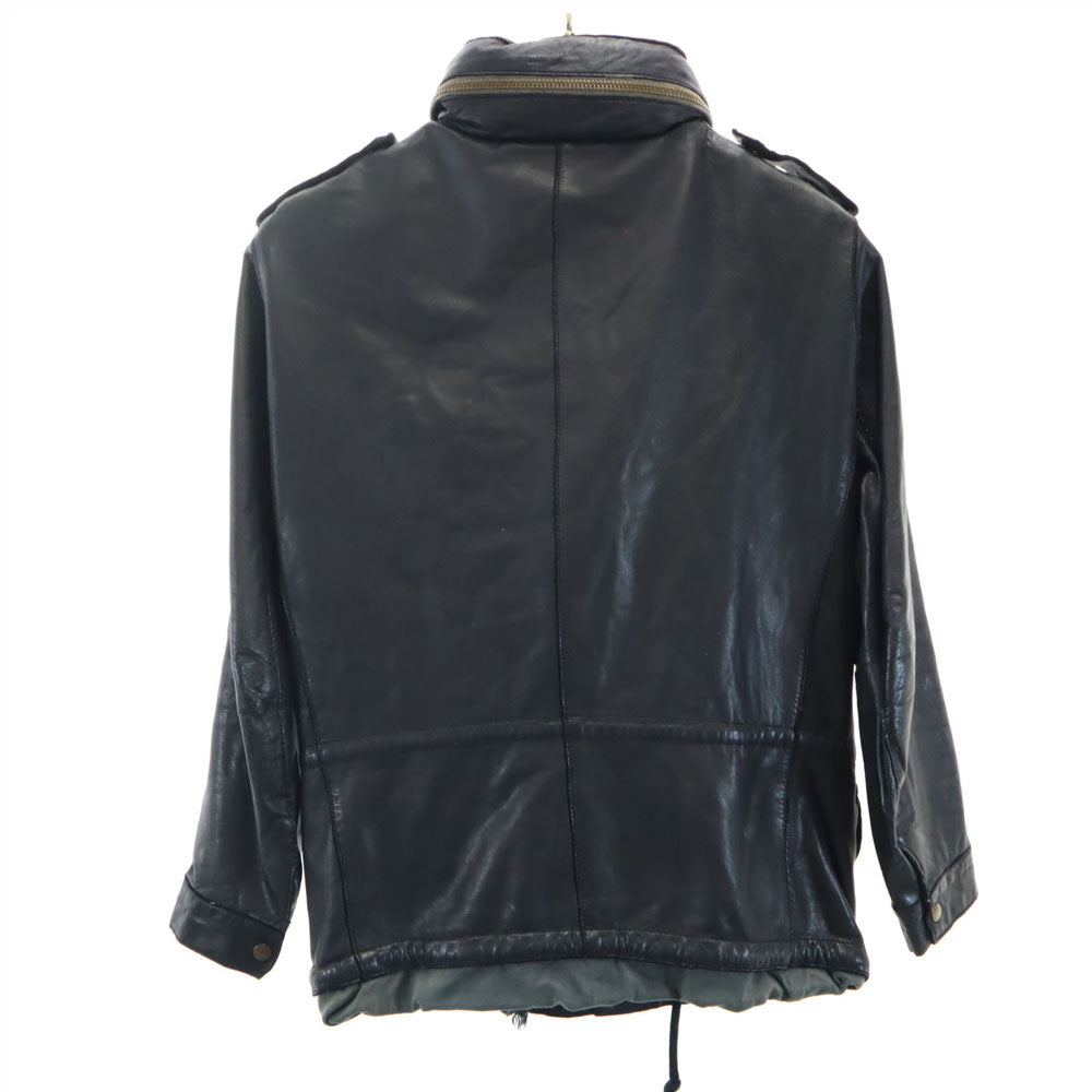 Sisii シシ 日本製 ミリタリー レザージャケット S ブラック系 メンズ