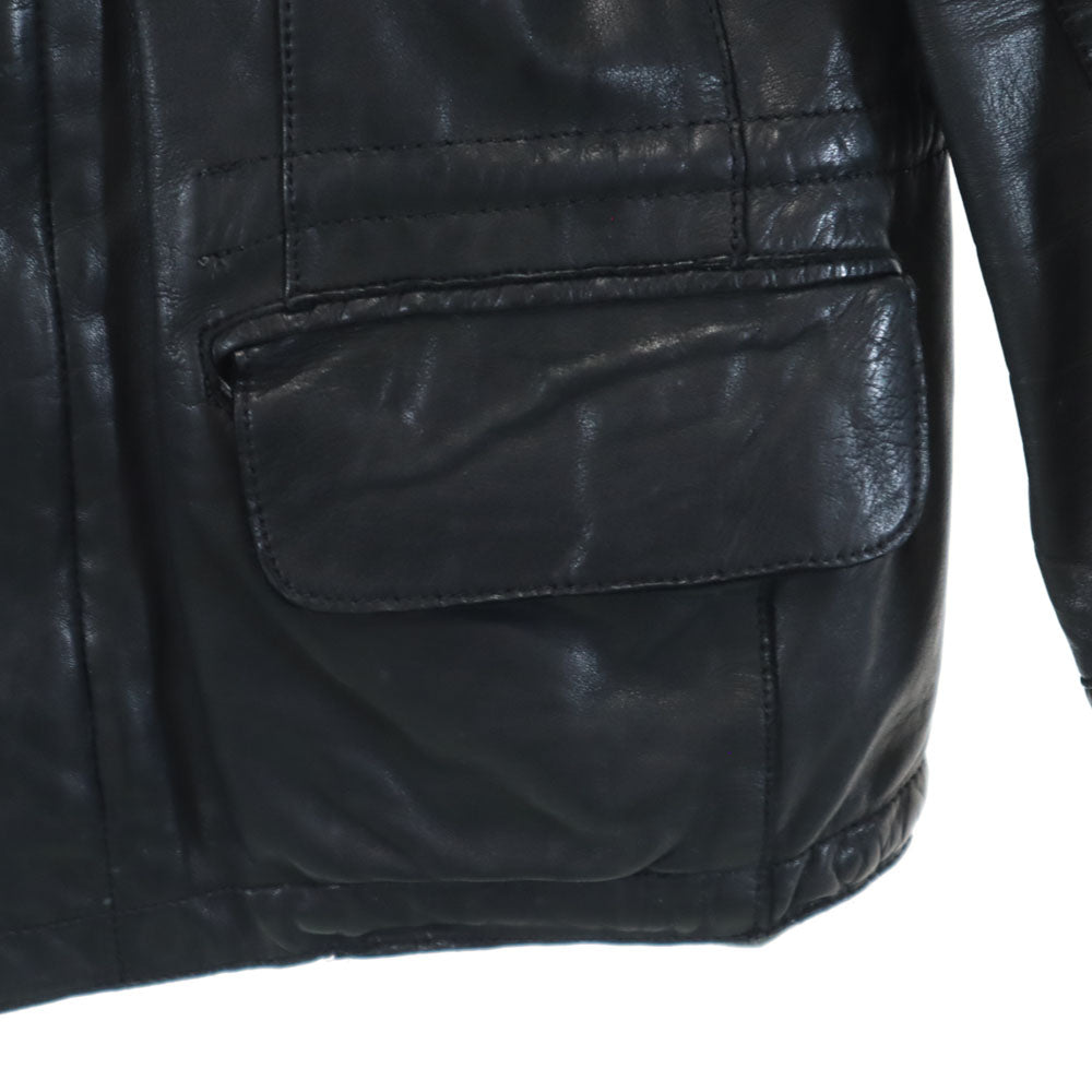 Sisii シシ 日本製 ミリタリー レザージャケット S ブラック系 メンズ