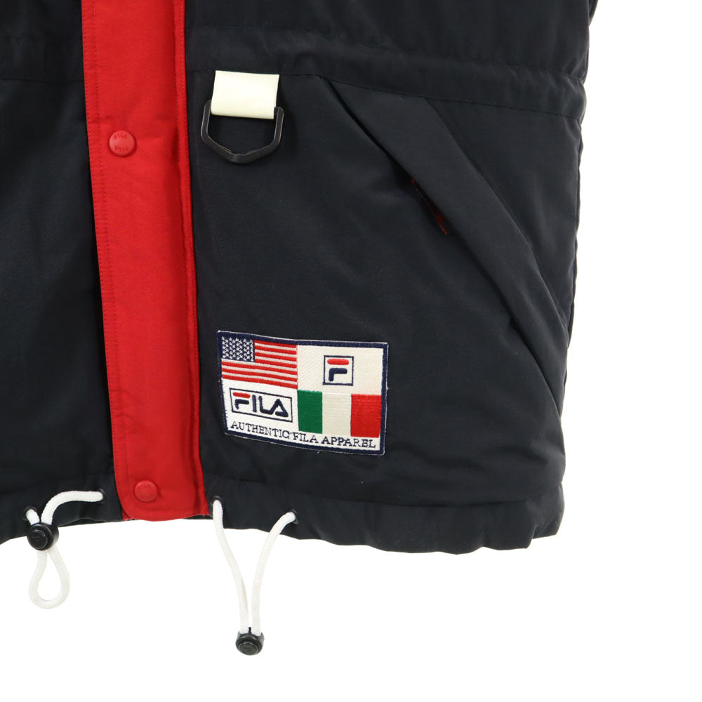 FILA フィラ 80s 90s オールド アノラック ナイロンジャケット M ブラック系 ITALIA メンズ