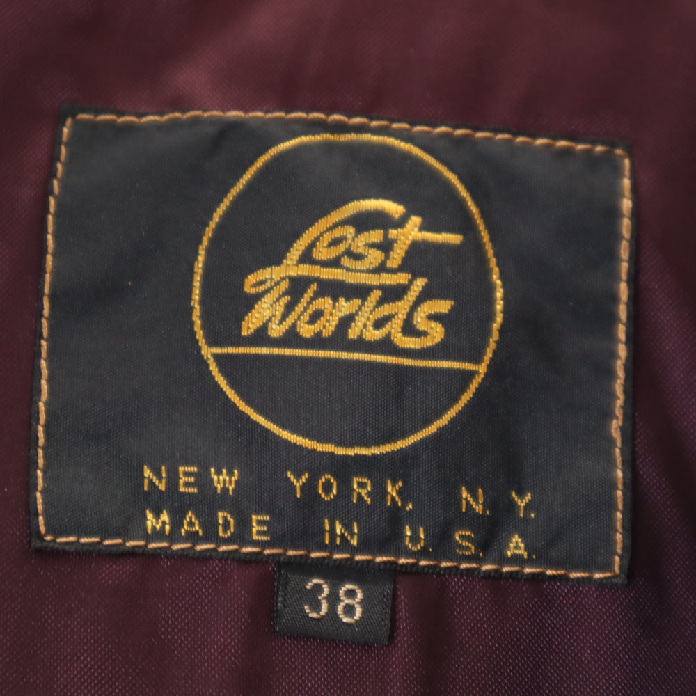 LOST WORLDS ロストワールド USA製 G-8 レザージャケット 38 ブラウン TALONジップ フライト メンズ