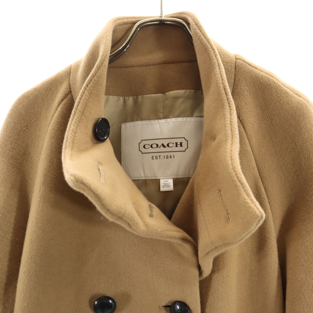 COACH コーチ 7分袖 ウールコート S ベージュ レディース
