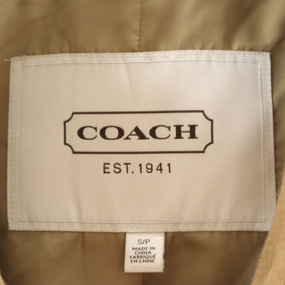 COACH コーチ 7分袖 ウールコート S ベージュ レディース