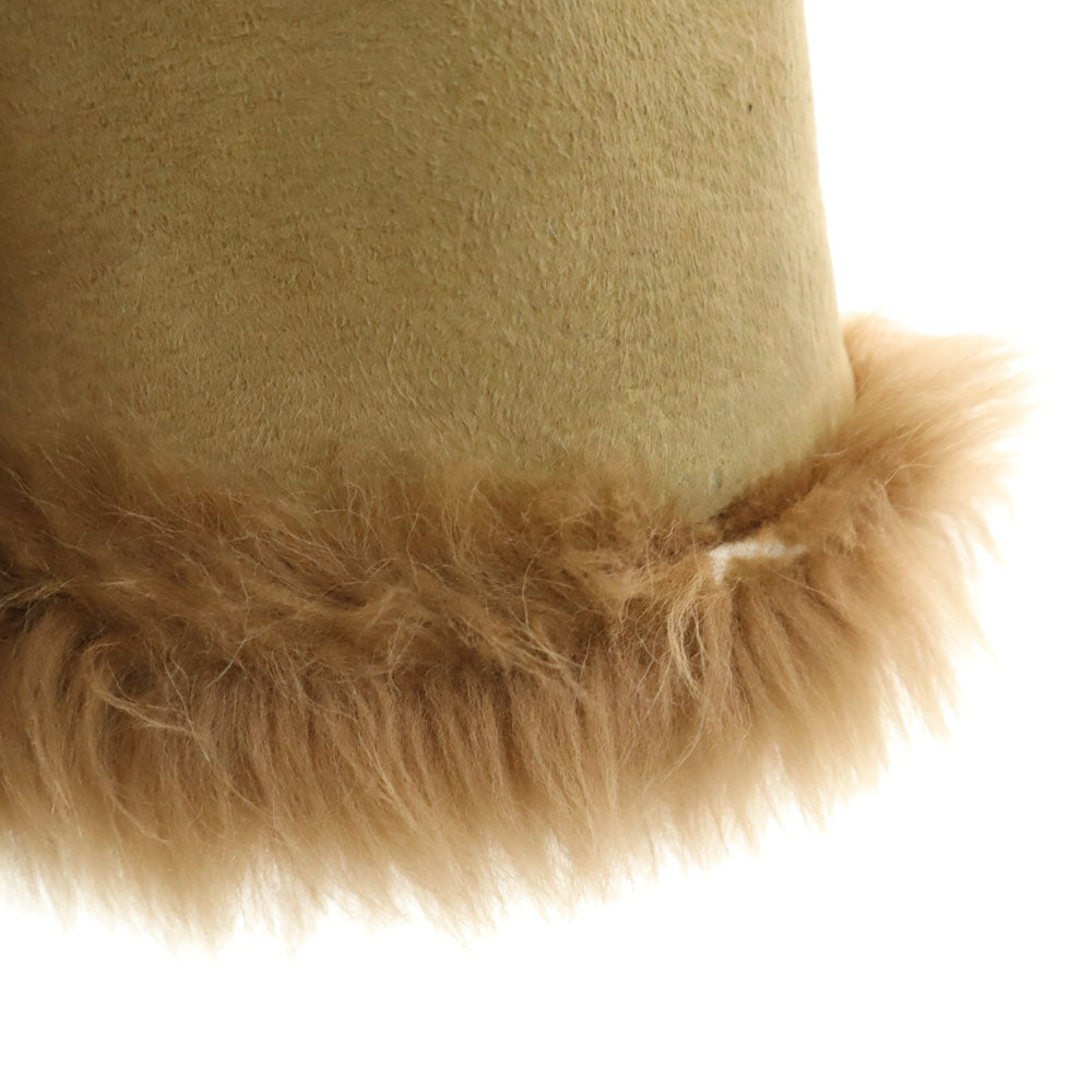 LOEWE ロエベ スペイン製 ムートン ベスト 44 カーキベージュ レディース