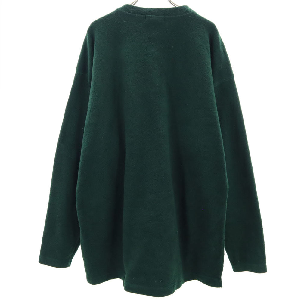 NAUTICA ノーティカ 90s USA製 長袖 ヘンリーネック フリース Tシャツ XL グリーン系 オールド ビッグサイズ メンズ