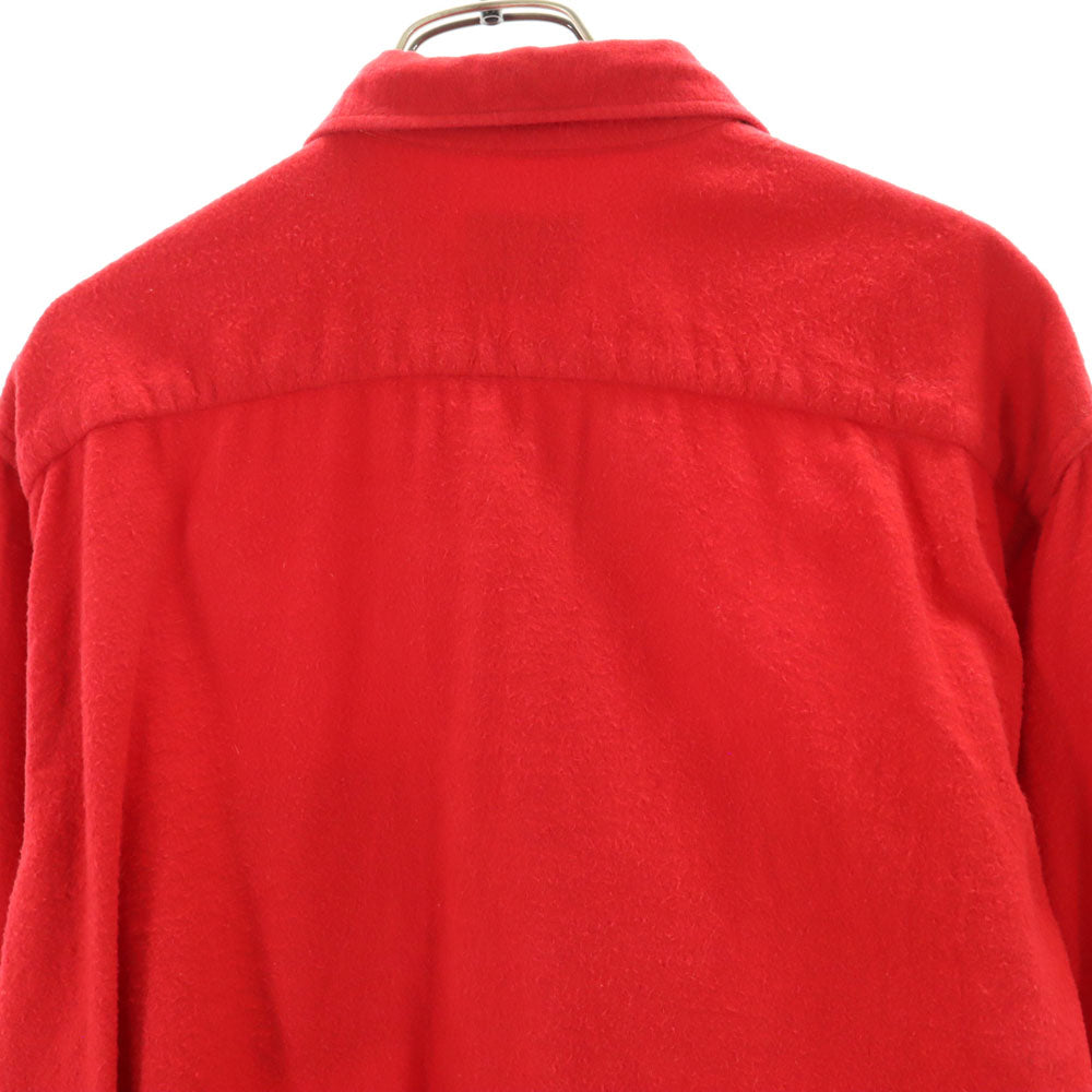 60s レーヨン ボックスシルエット 長袖 ネルシャツ M レッド系 オールド ヴィンテージ メンズ