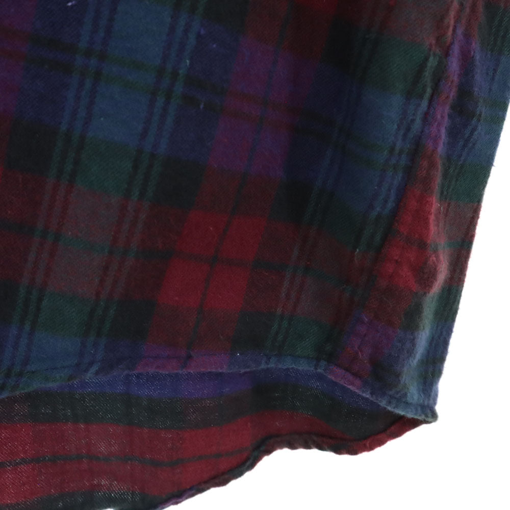 エルエルビーン 70s 80s チェック 長袖 ネルシャツ L レッド系 L.L.Bean アウトドア オールド ヴィンテージ メンズ