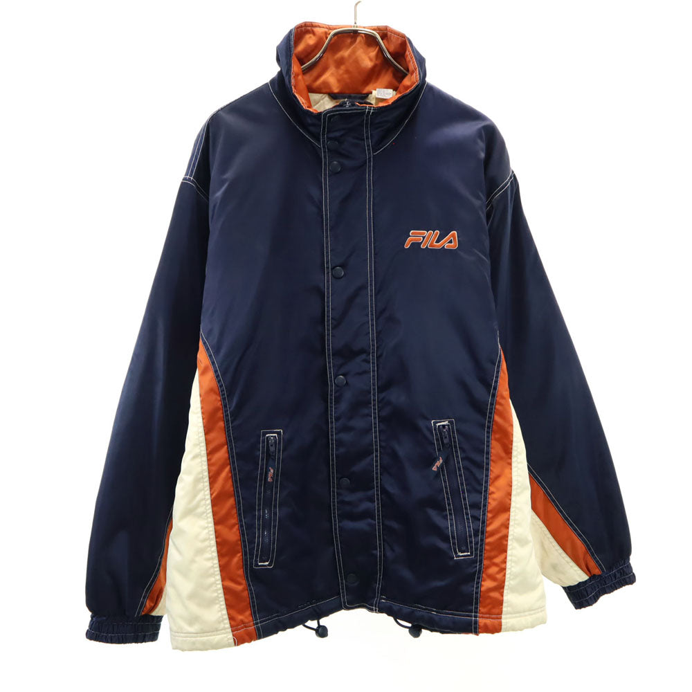 フィラ 90s オールド バックロゴ 中綿ジャケット L ネイビー FILA メンズ