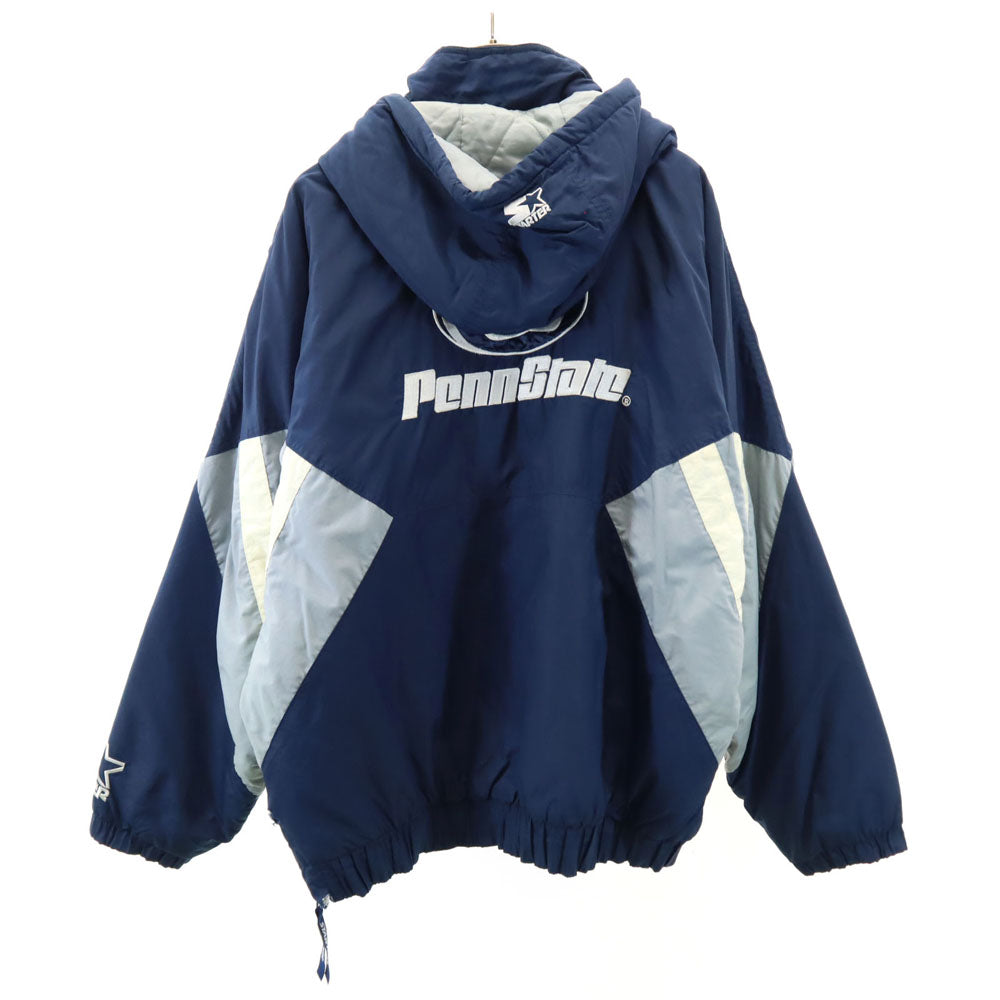 STARTER スターター 90s オールド ペンシルベニア大学 長袖 アノラックパーカー L ネイビー プルオーバー 中綿入り PENN STATE メンズ
