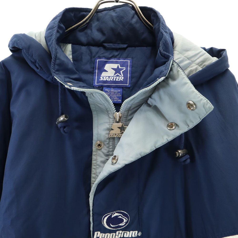 STARTER スターター 90s オールド ペンシルベニア大学 長袖 アノラックパーカー L ネイビー プルオーバー 中綿入り PENN STATE メンズ