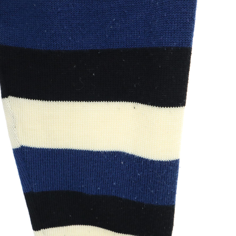 A BATHING APE アベイシングエイプ ウールブレンド ボーダー 長袖 セーター L 白×黒×紺 ニット メンズ