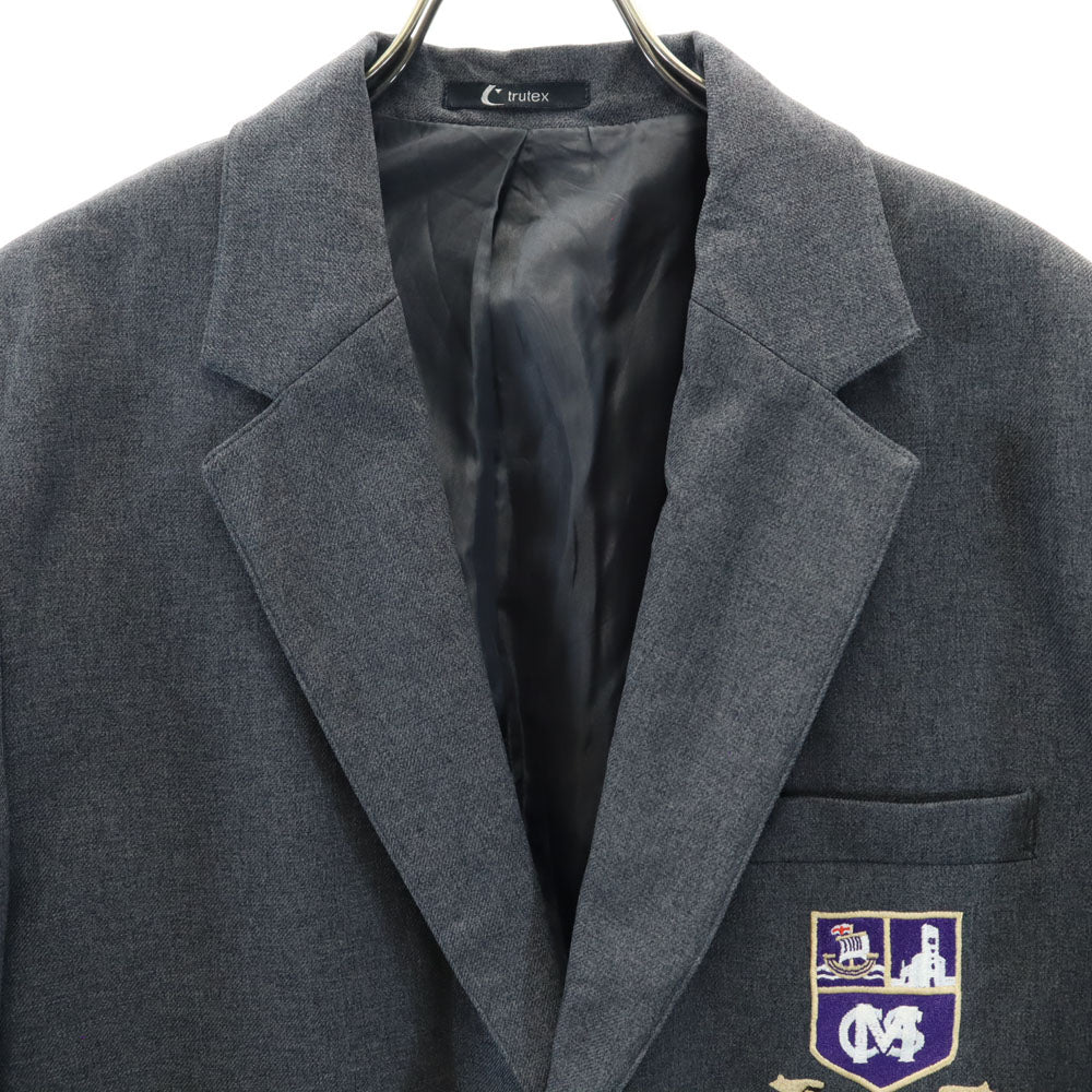 trutex 90s オールド スクールジャケット テーラードジャケット 38 チャコールグレー trutex スクール ブレザー メンズ