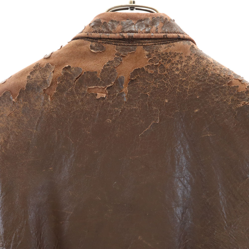 Lawton 40s ヴィンテージ コの字 レザージャケット 34 ブラウン TALONジップ メンズ
