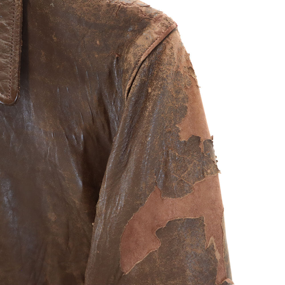 Lawton 40s ヴィンテージ コの字 レザージャケット 34 ブラウン TALONジップ メンズ