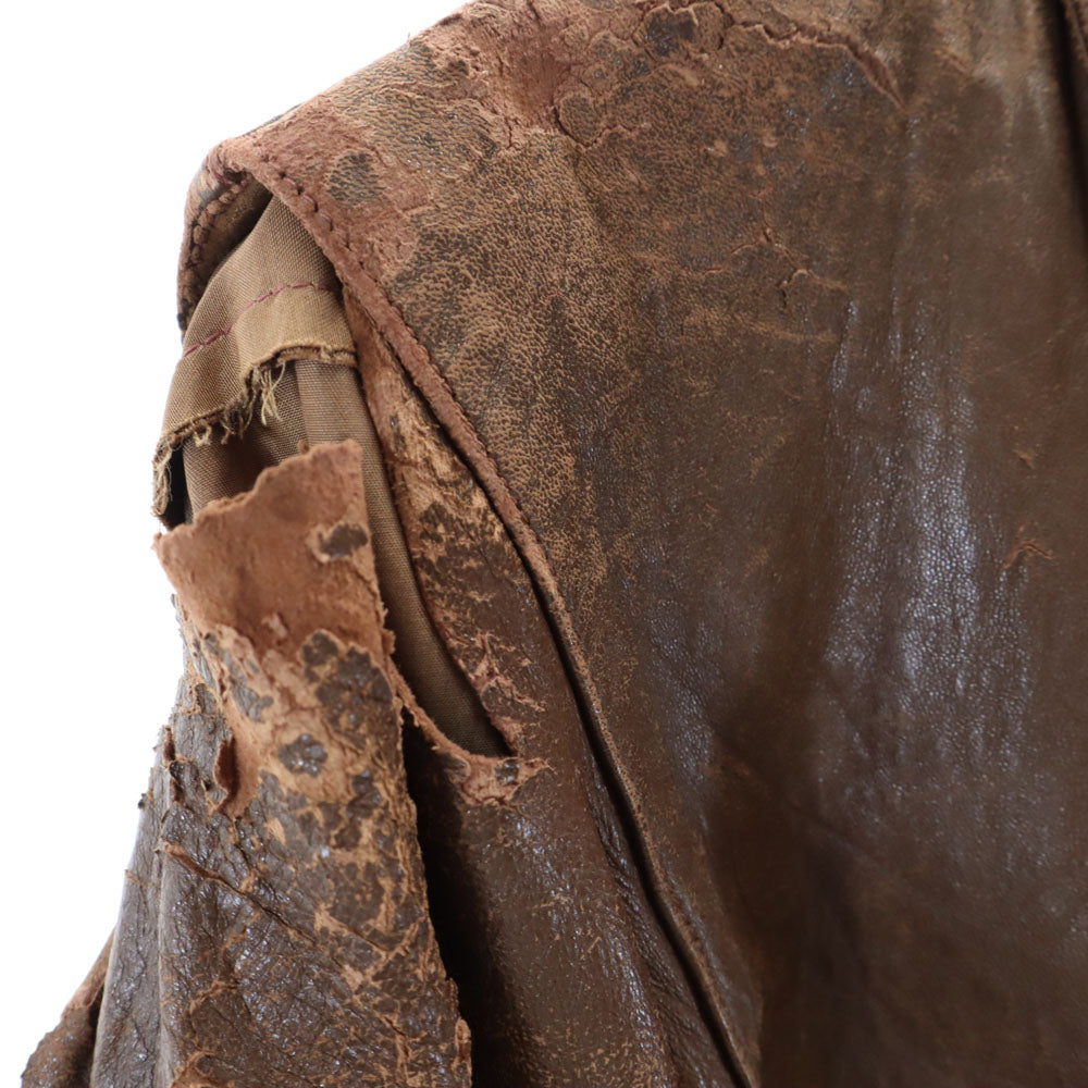 Lawton 40s ヴィンテージ コの字 レザージャケット 34 ブラウン TALONジップ メンズ