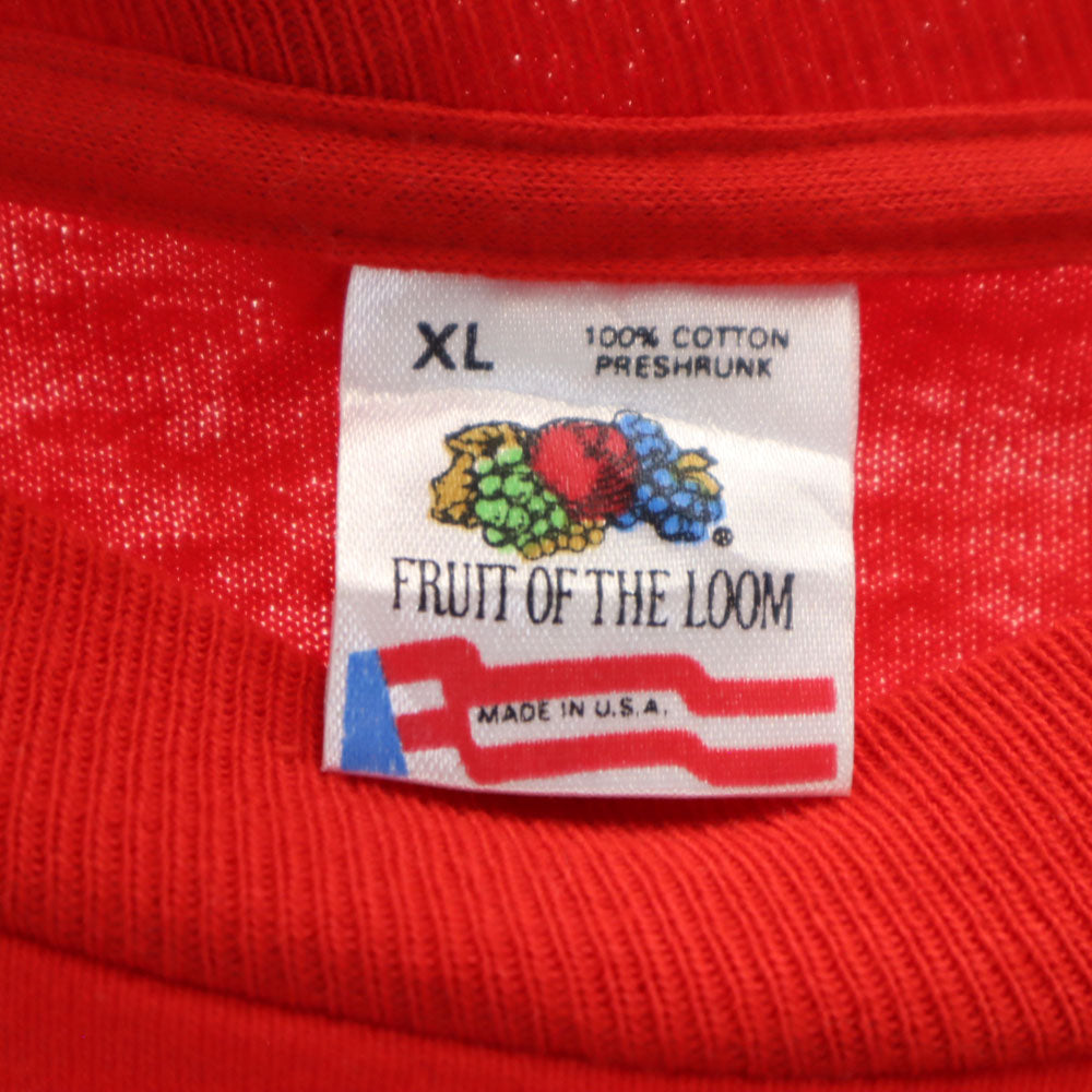 FRUIT OF THE LOOM フルーツオブザルーム 90s USA製 オールド 長袖 シングルステッチ Tシャツ XL 赤 ロンT メンズ