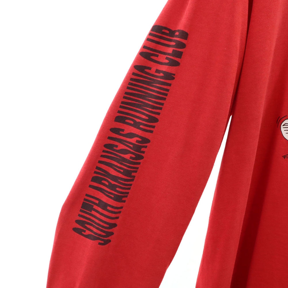 ベスト 90s USA製 オールド 長袖 袖プリント シングルステッチ Tシャツ XL 赤 フルーツオブザルーム ロンT メンズ