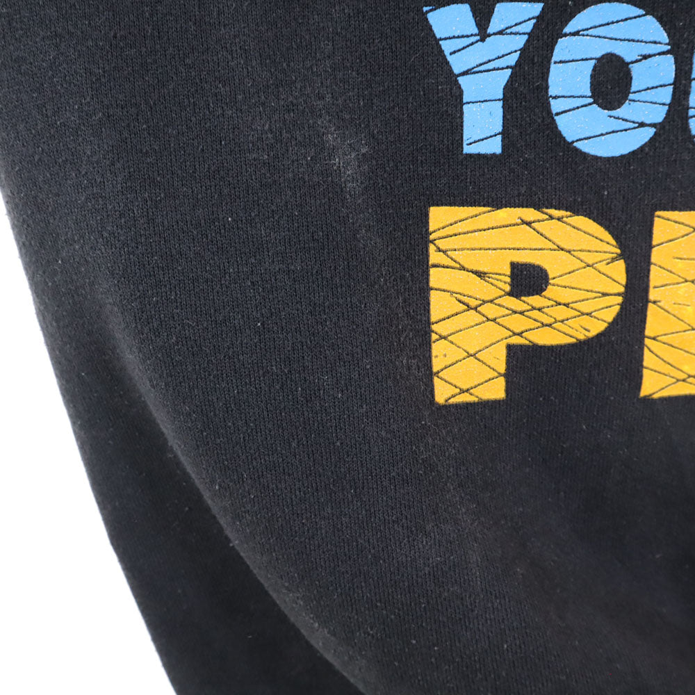 ワーナーブロス 90s USA製 オールド タズマニアンデビル 長袖 スウェット トレーナー L ブラック 裏起毛 ワーナーブラザーズ メンズ