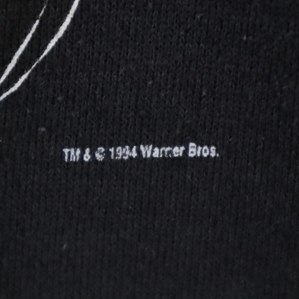 ワーナーブロス 90s USA製 オールド タズマニアンデビル 長袖 スウェット トレーナー L ブラック 裏起毛 ワーナーブラザーズ メンズ