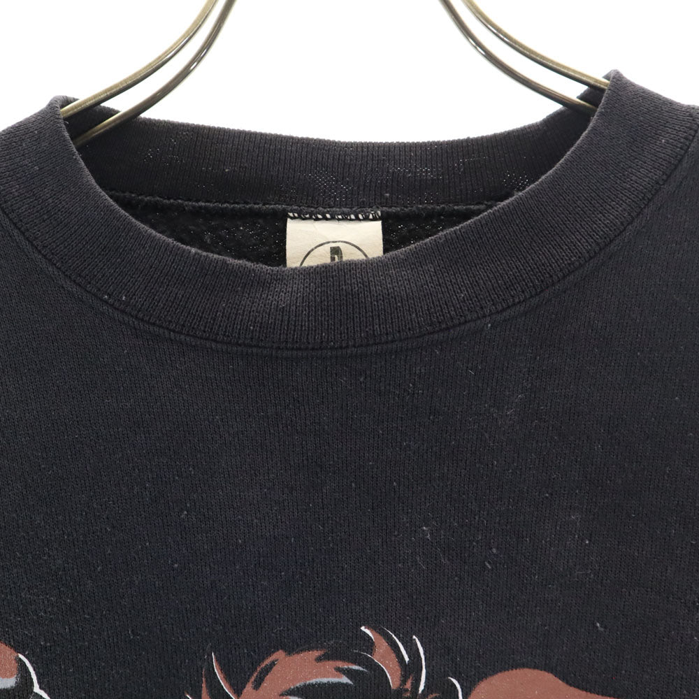 ワーナーブロス 90s USA製 オールド タズマニアンデビル 長袖 スウェット トレーナー L ブラック 裏起毛 ワーナーブラザーズ メンズ