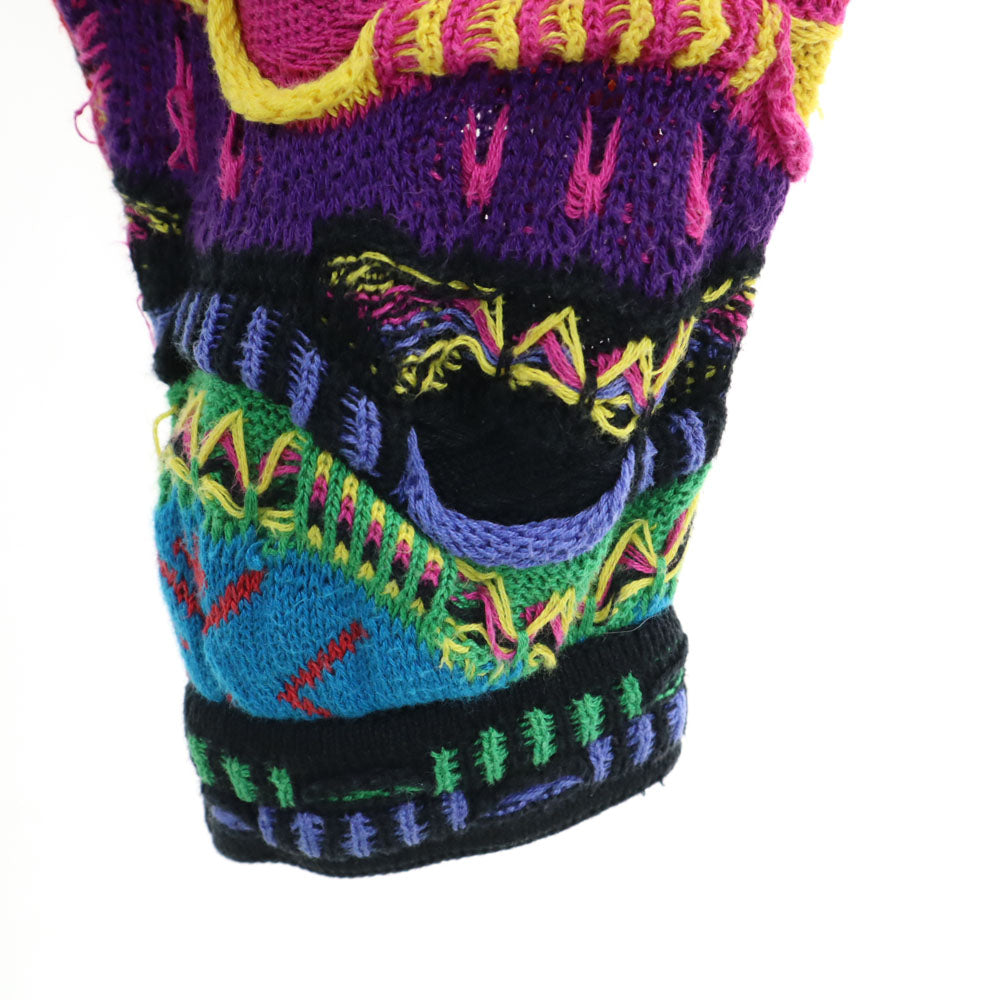 COOGI クージー 90s オーストラリア製 オールド 長袖 Vネック 3D コットン ニットカーディガン M パープル 他 メンズ