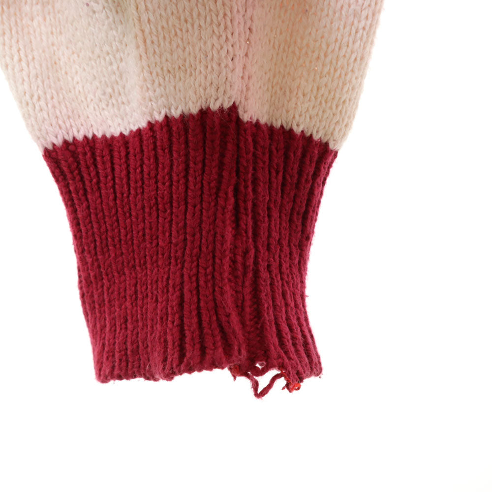 STRUCTURE ストラクチャー 90s USA製 オールド 星条旗柄 長袖 コットンニット セーター M ホワイト 他 メンズ