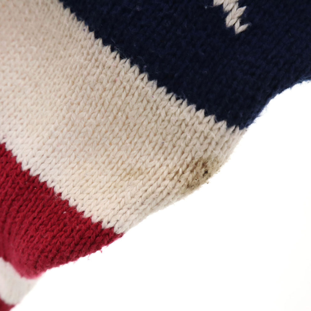 STRUCTURE ストラクチャー 90s USA製 オールド 星条旗柄 長袖 コットンニット セーター M ホワイト 他 メンズ