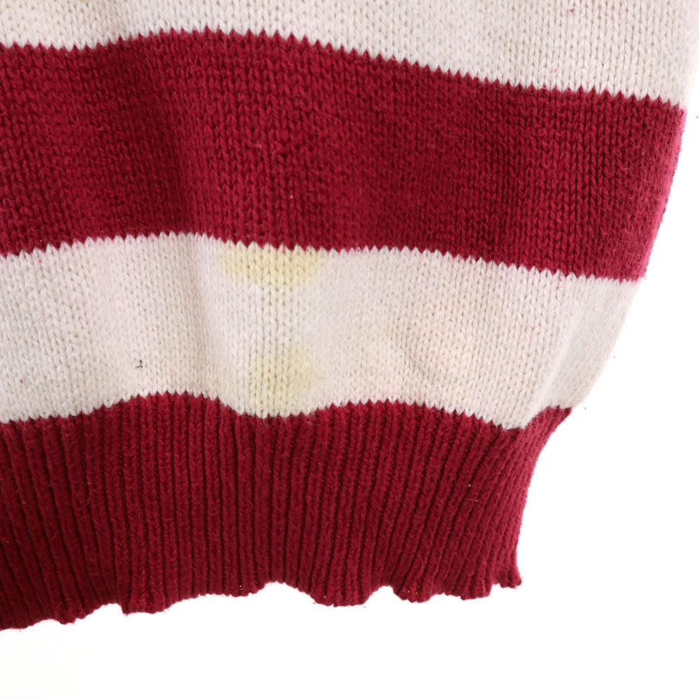 STRUCTURE ストラクチャー 90s USA製 オールド 星条旗柄 長袖 コットンニット セーター M ホワイト 他 メンズ