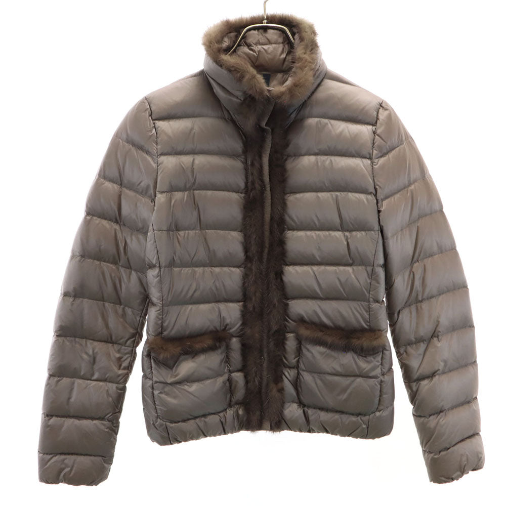 MONCLER モンクレール ハンガリー製 ダウンジャケット 0 グレージュ系 ミンクファー付き TEMPLEZ GIUBBOTTO レディース
