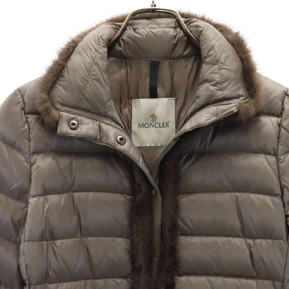 MONCLER モンクレール ハンガリー製 ダウンジャケット 0 グレージュ系 ミンクファー付き TEMPLEZ GIUBBOTTO レディース