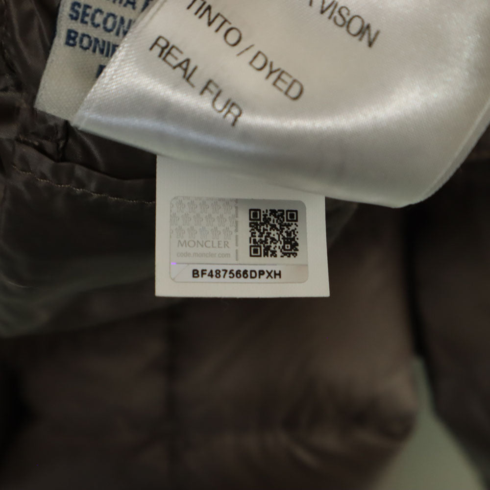 MONCLER モンクレール ハンガリー製 ダウンジャケット 0 グレージュ系 ミンクファー付き TEMPLEZ GIUBBOTTO レディース