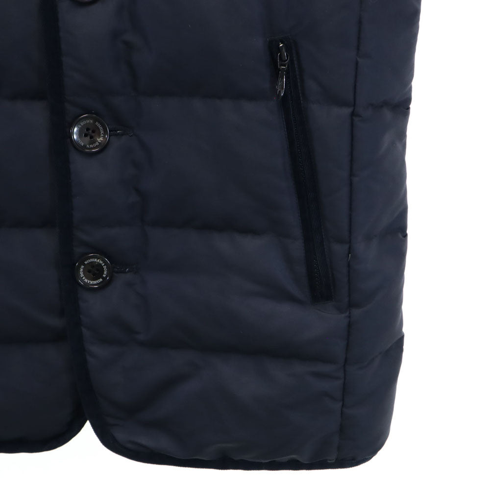 西川ダウン ナノユニバース別注 ダウンジャケット S ネイビー x nano・universe メンズ