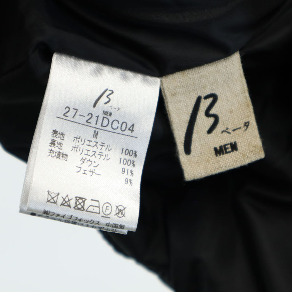 β ベータメン ダウンジャケット M チャコールブラック MEN メンズ