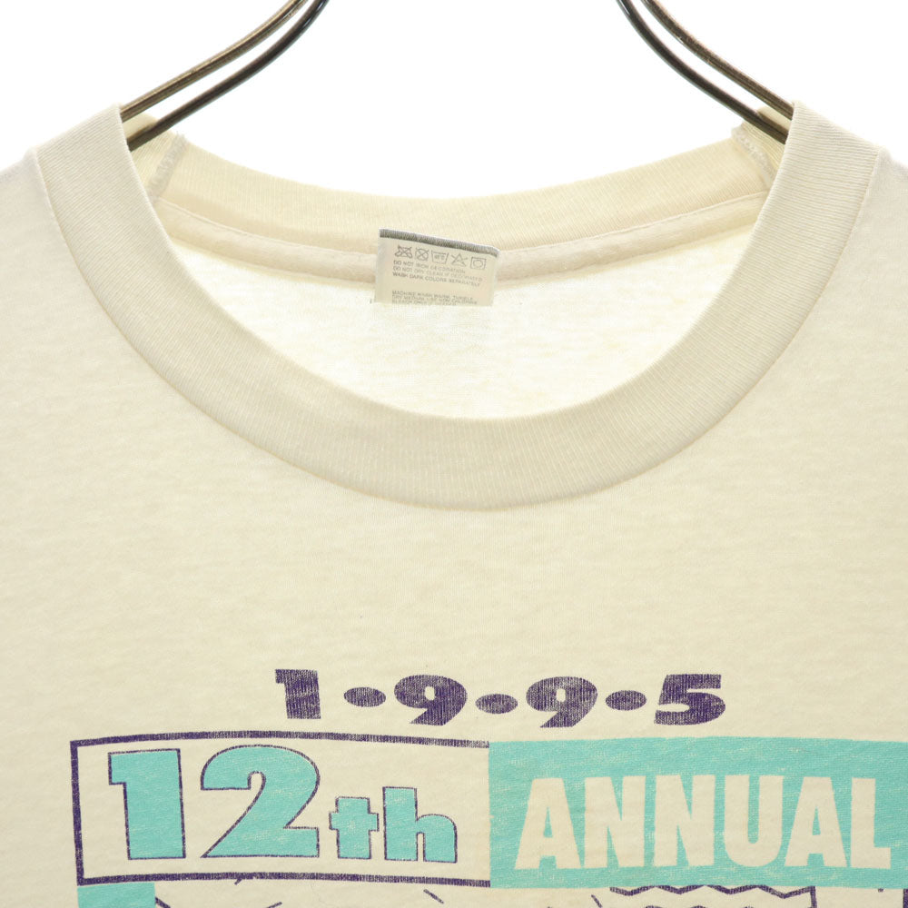 FRUIT OF THE LOOM フルーツオブザルーム 90s USA製 オールド マラソン 長袖 シングルステッチ Tシャツ L アイボリー系 BEST ロンT ORANGE BOWL メンズ