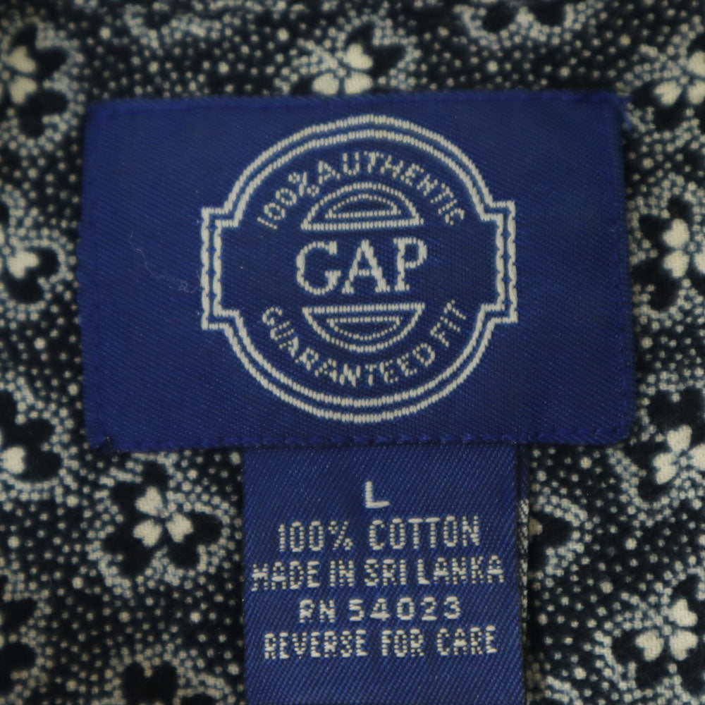 ギャップ 80s ヴィンテージ 総柄 長袖 シャツ L ブラック系 GAP メンズ