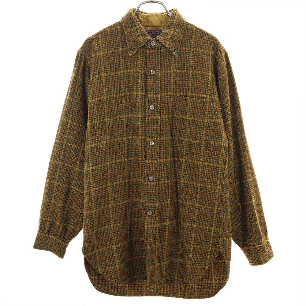 ペンドルトン 60s 70s ウール ヴィンテージ チェック 長袖 ボタンダウンシャツ M ブラウン系 PENDLETON メンズ