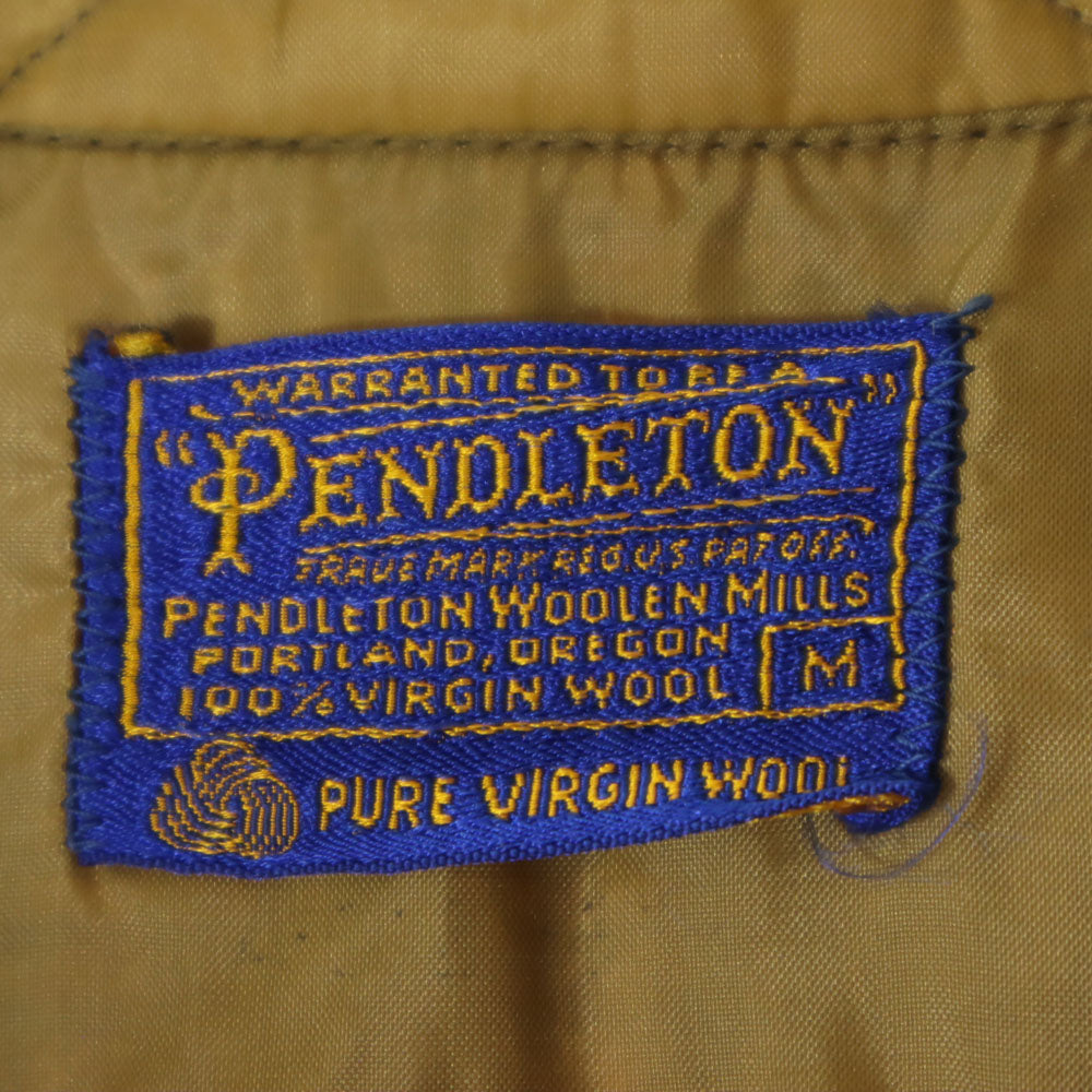 ペンドルトン 60s 70s ウール ヴィンテージ チェック 長袖 ボタンダウンシャツ M ブラウン系 PENDLETON メンズ