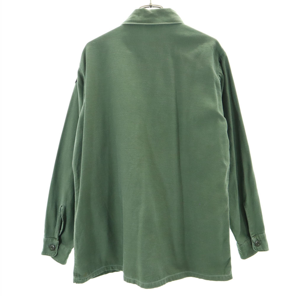 US ARMY アメリカ軍 70s コットンサテン BDU ヴィンテージ DSA 長袖 ミリタリーシャツ 15 1/2×33 カーキ メンズ