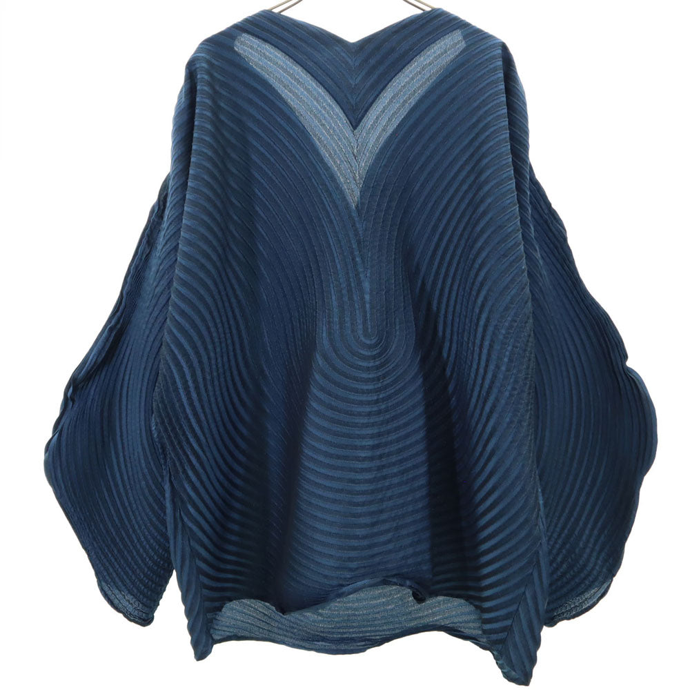 ISSEY MIYAKE イッセイミヤケ 長袖 3Dスチームストレッチ 変形トップス カットソー 2 ネイビー レディース