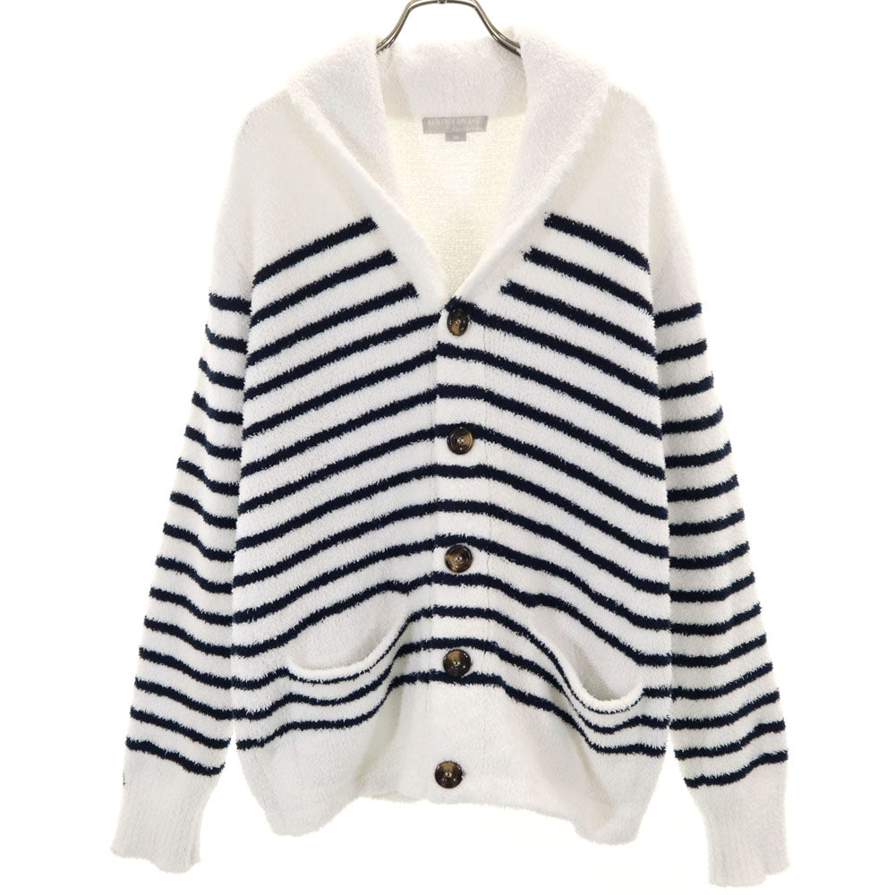 BAREFOOT DREAMS ベアフットドリームズ ボーダー柄 長袖 カーディガン M ホワイト×ネイビー ×ロンハーマン メンズ