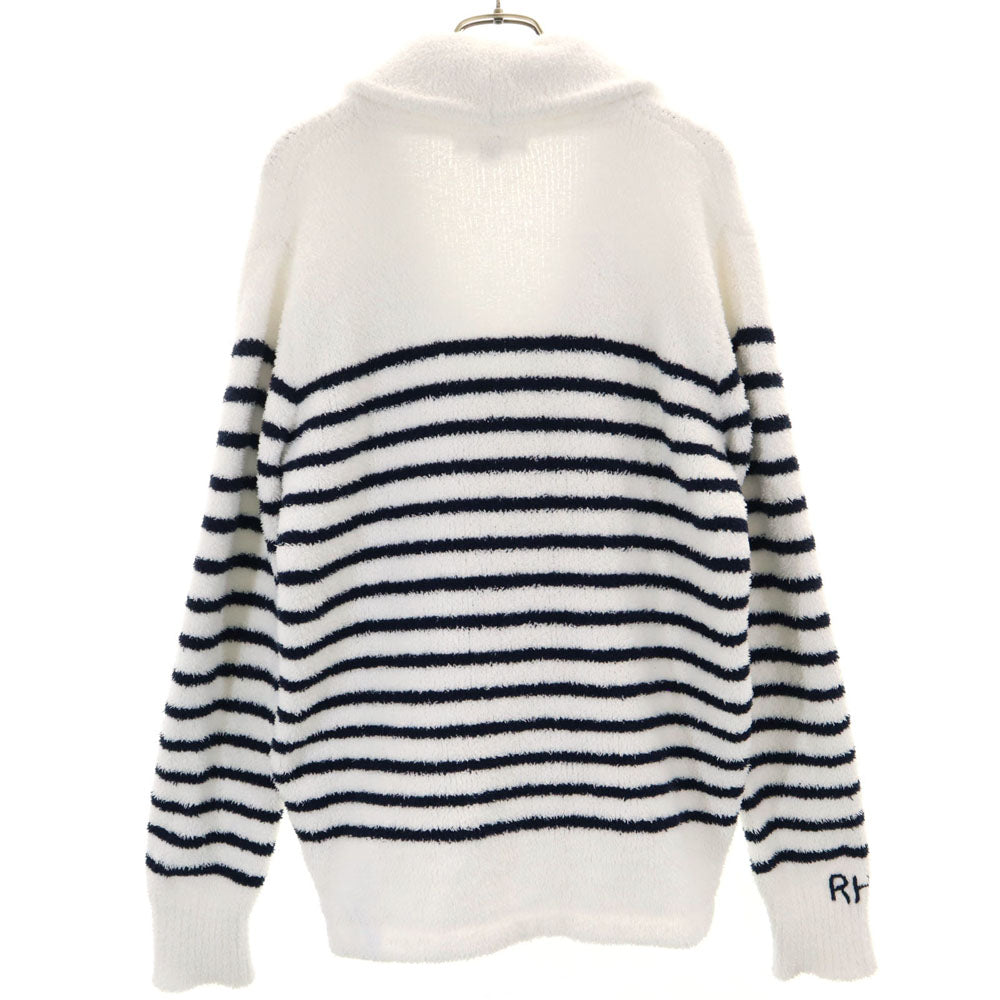 BAREFOOT DREAMS ベアフットドリームズ ボーダー柄 長袖 カーディガン M ホワイト×ネイビー ×ロンハーマン メンズ