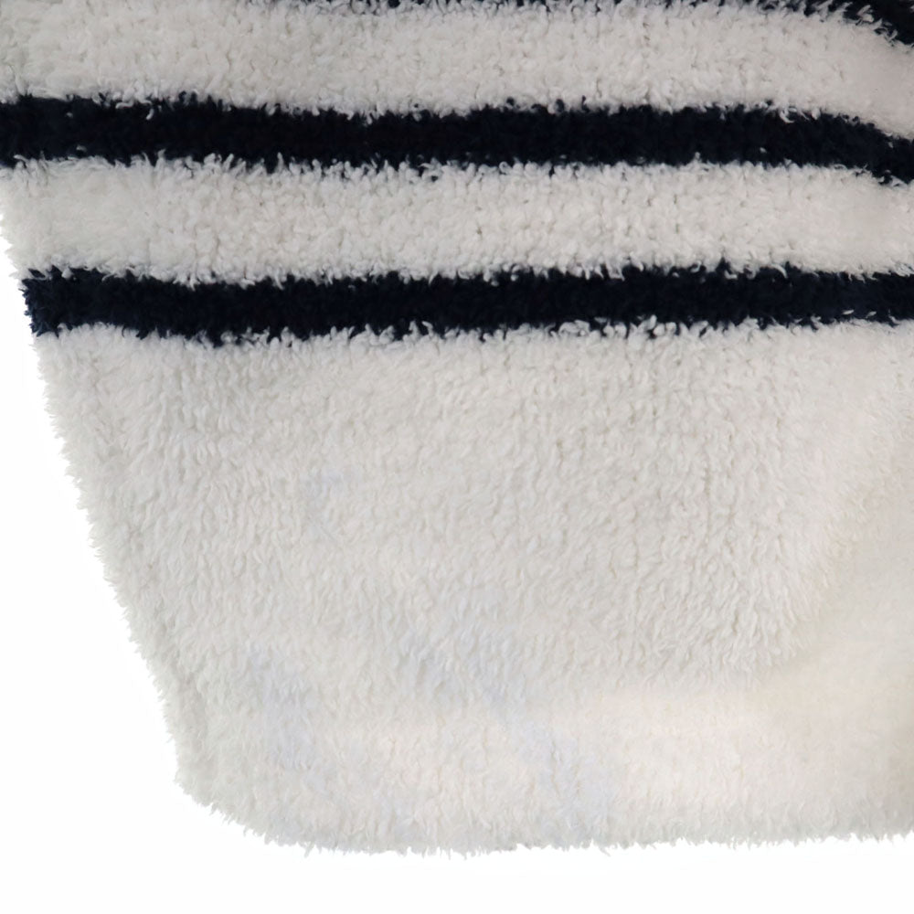 BAREFOOT DREAMS ベアフットドリームズ ボーダー柄 長袖 カーディガン M ホワイト×ネイビー ×ロンハーマン メンズ