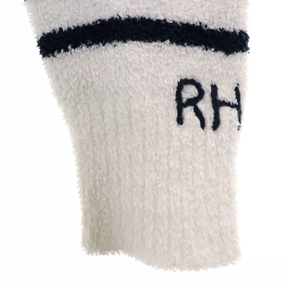 BAREFOOT DREAMS ベアフットドリームズ ボーダー柄 長袖 カーディガン M ホワイト×ネイビー ×ロンハーマン メンズ