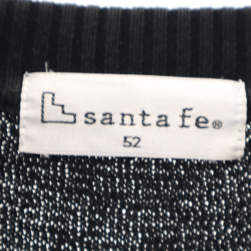 santa fe サンタフェ 日本製 長袖 ハーフジップ ニット 52 ブラック セーター メンズ