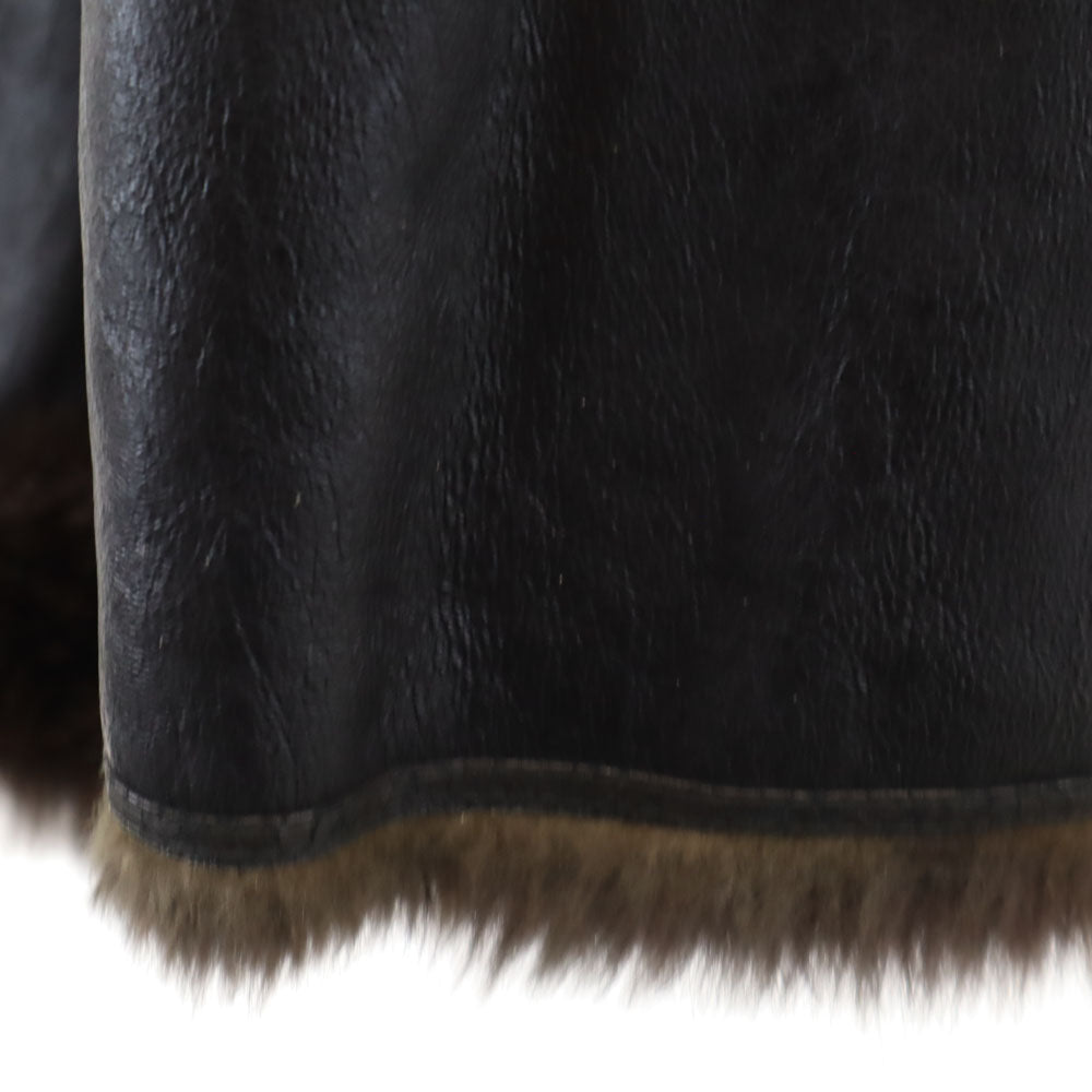 BALMAIN バルマン ラビット レザージャケット 11 ブラウン レディース