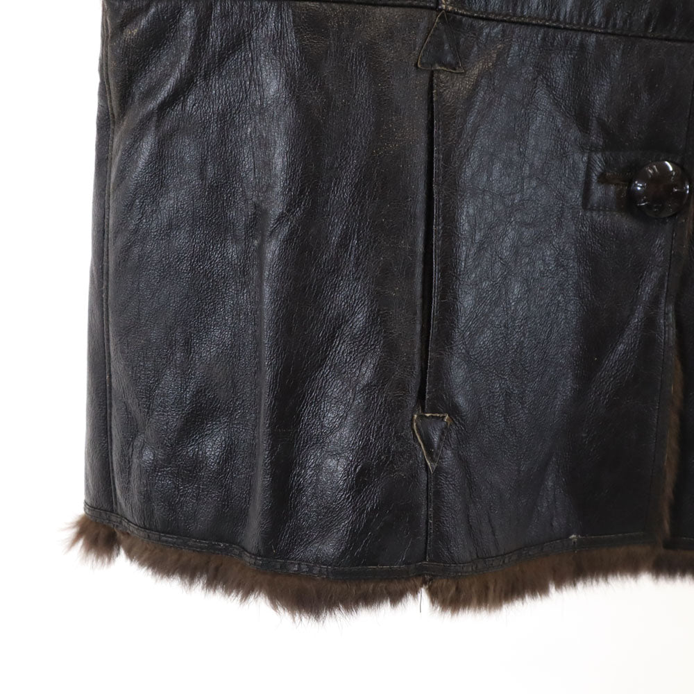 BALMAIN バルマン ラビット レザージャケット 11 ブラウン レディース