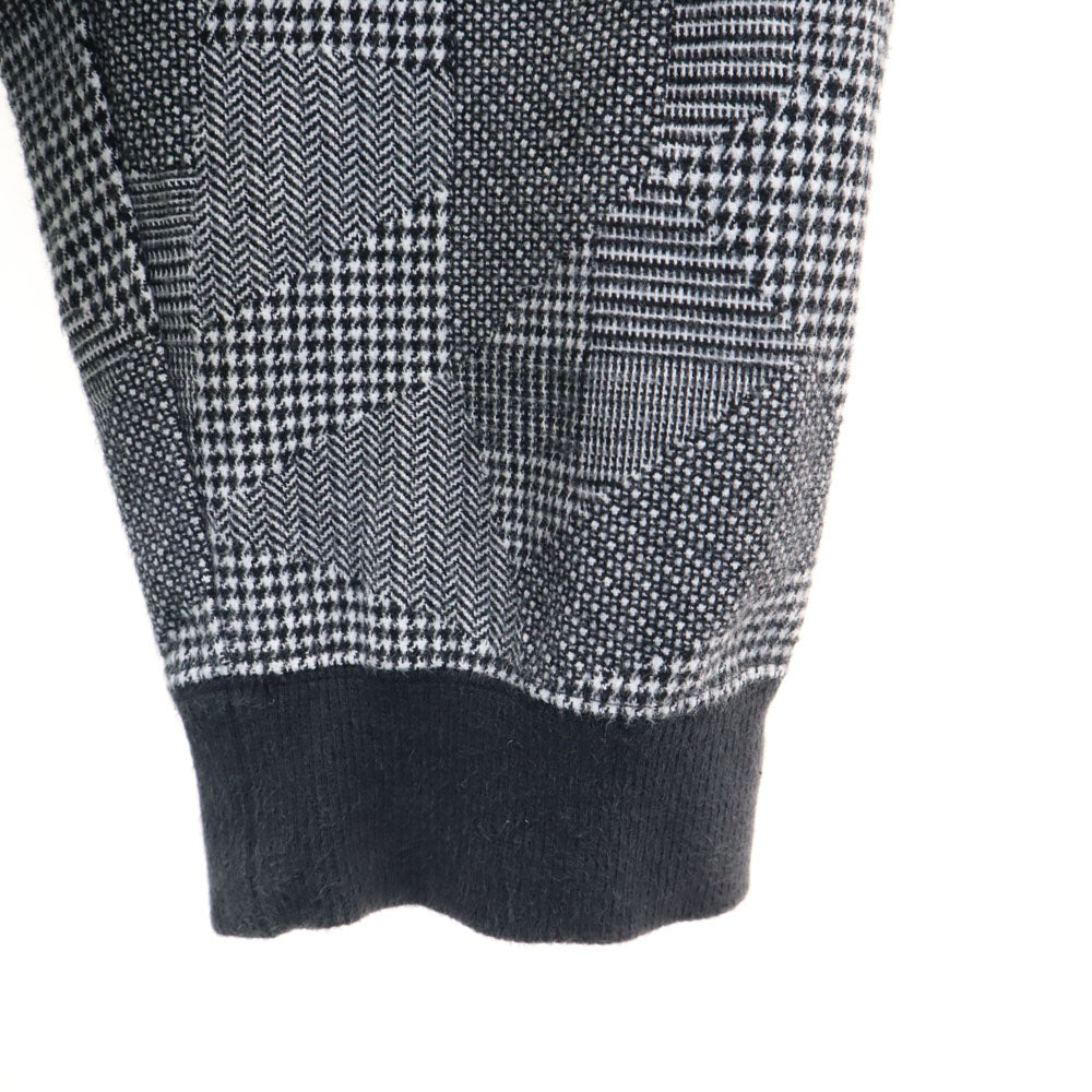 anseason アンシーズン 日本製 アンリアレイジ パッチワーク柄 長袖 フリース切替 パーカー 50 ブラック 他 レディース