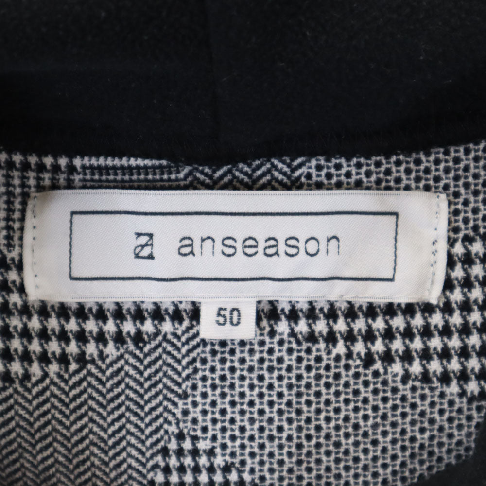 anseason アンシーズン 日本製 アンリアレイジ パッチワーク柄 長袖 フリース切替 パーカー 50 ブラック 他 レディース