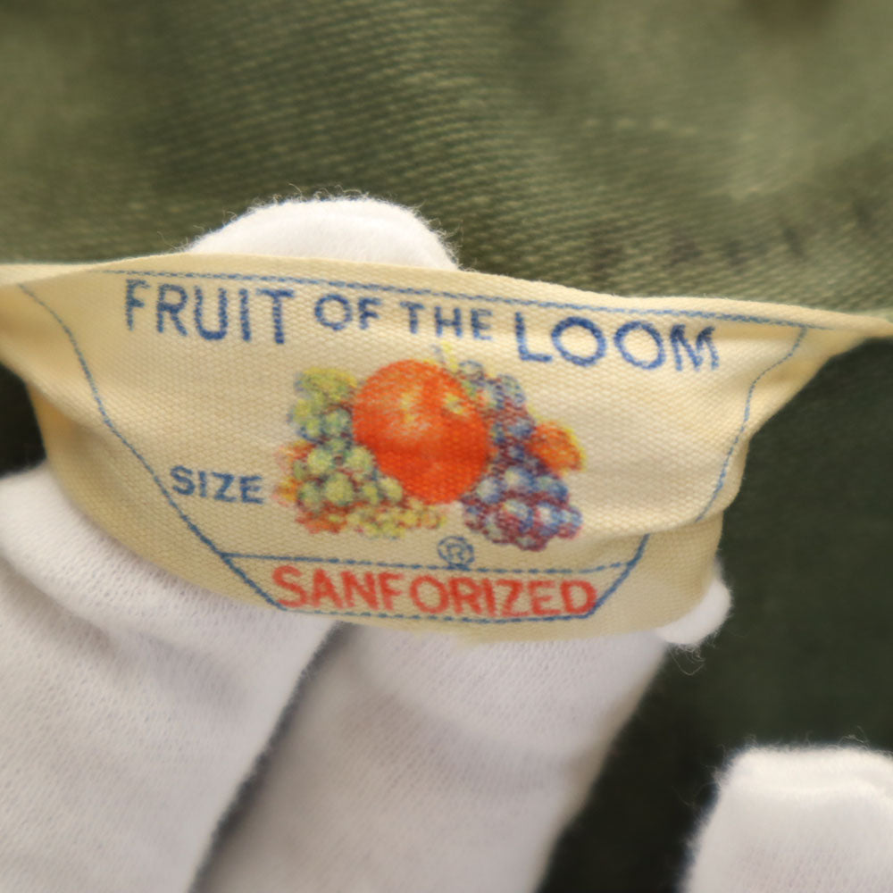 FRUIT OF THE LOOM フルーツオブザルーム 60s ヴィンテージ 13ボタン 長袖 ミリタリーシャツ M オリーブ メンズ